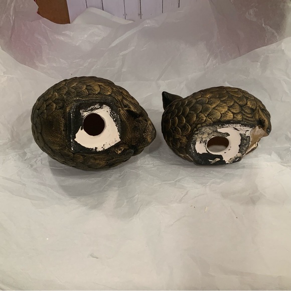 Bronze Ceramic Bird Figurine Set of Two - Picture 9 of 9